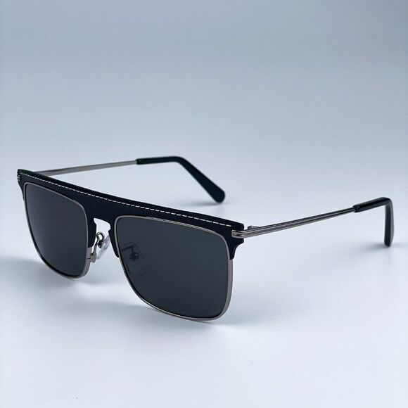 NEW Loewe LW40006U 20A Metal Black Leather Grey Aviator Unisex Sunglasses main image 5
